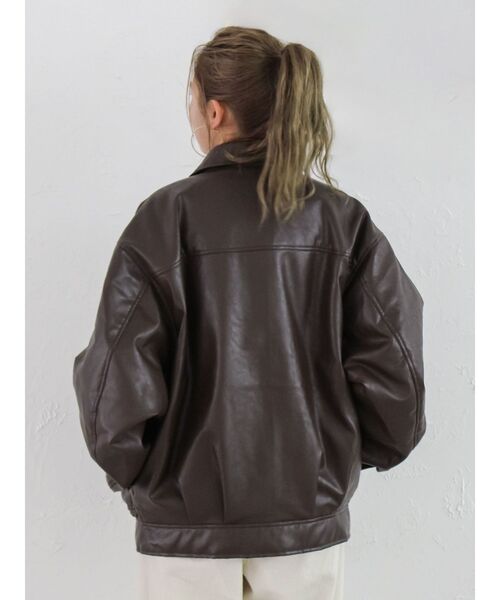 Ungrid（アングリッド）の「ポケットデザインフェイクレザーブルゾン（ブルゾン・レディース・ブラック/ブラウン・FREE）」の22枚目の写真