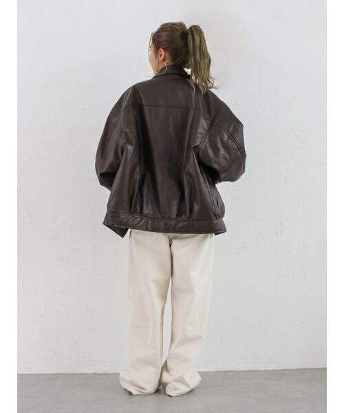 ポケットデザインフェイクレザーブルゾン（ブルゾン）｜Ungrid（アン
