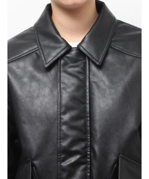 セール】ポケットデザインフェイクレザーブルゾン（ブルゾン）｜Ungrid