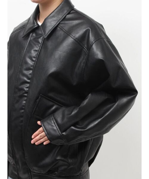 ポケットデザインフェイクレザーブルゾン（ブルゾン）｜Ungrid（アン