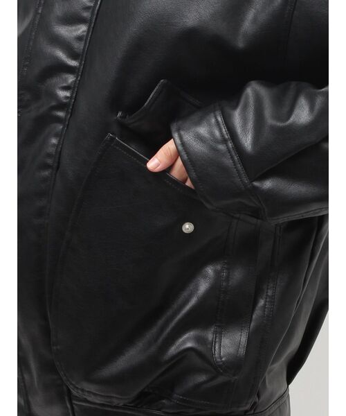 ポケットデザインフェイクレザーブルゾン（ブルゾン）｜Ungrid（アン