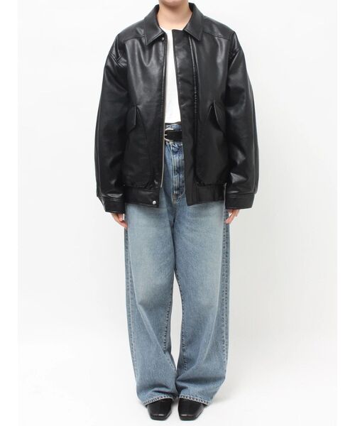 セール】ポケットデザインフェイクレザーブルゾン（ブルゾン）｜Ungrid