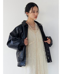 Ungrid（アングリッド）の「ポケットデザインフェイクレザーブルゾン（ブルゾン）」