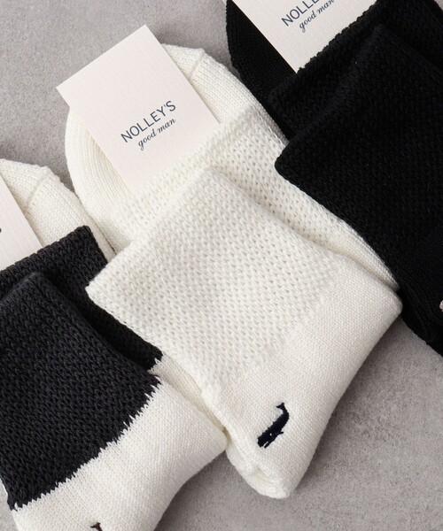 NOLLEY’S（ノーリーズ）の「別注クジラクォーターパイルソックス（ソックス/靴下・メンズ・チャコールグレー/ブラック/オリーブ/オフホワイト・FREE）」の2枚目の写真