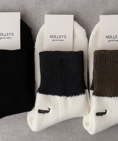 NOLLEY’S（ノーリーズ）の「別注クジラクォーターパイルソックス（ソックス/靴下・メンズ・チャコールグレー/ブラック/オリーブ/オフホワイト・FREE）」の6枚目の写真