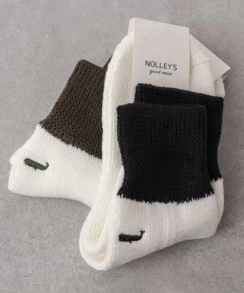 NOLLEY’S（ノーリーズ）の「別注クジラクォーターパイルソックス（ソックス/靴下・メンズ・チャコールグレー/ブラック/オリーブ/オフホワイト・FREE）」の7枚目の写真