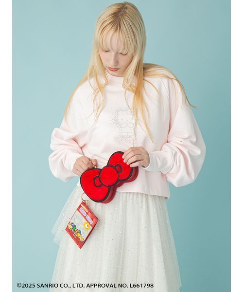 FURFUR（ファーファー）の「HELLO KITTYリボンバッグ（ショルダーバッグ・レディース・チャコールグレー/サックスブルー/レッド・F）」の5枚目の写真