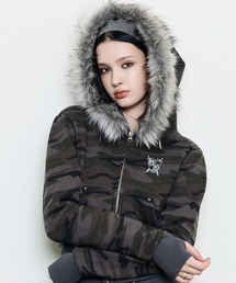 EV FUR CROP HOOD ZIPUP