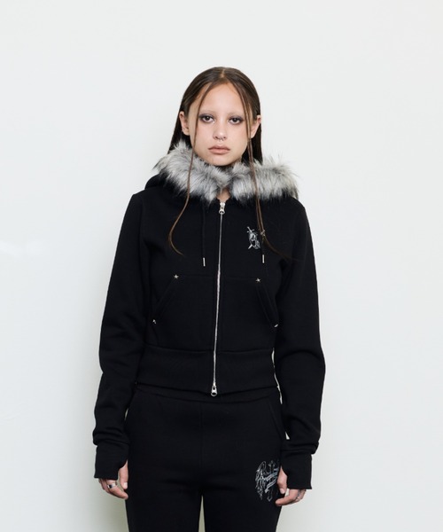 EV FUR CROP HOOD ZIPUP（パーカー）｜LUVISTRUE（ラヴイズトゥルー
