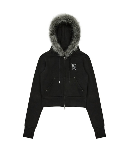 EV FUR CROP HOOD ZIPUP（パーカー）｜LUVISTRUE（ラヴイズトゥルー