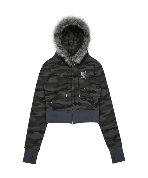 セール】EV FUR CROP HOOD ZIPUP（パーカー）｜LUVISTRUE（ラヴイズ