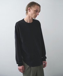STUDIOUS（ステュディオス）の「【markaware/marka】オーガニックコットンヘンプメッシュニット / クルーネックL/S Tee/CREW NECK L/S TEE（Tシャツ/カットソー）」