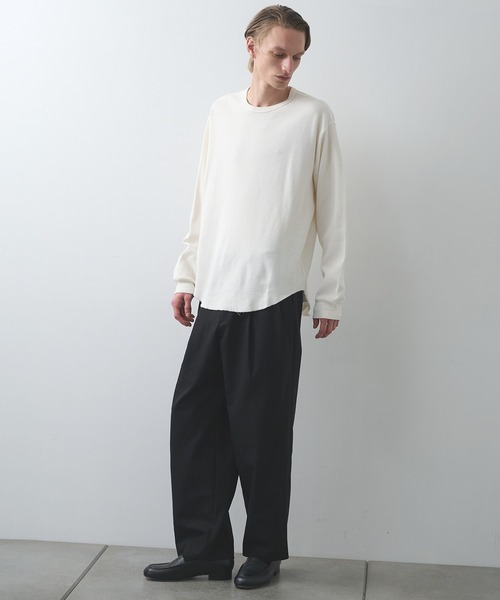 markaware(マーカウェア)の「【markaware/marka】オーガニックコットンヘンプメッシュニット / クルーネックL/S Tee/CREW NECK L/S TEE(Tシャツ/カットソー・メンズ・チャコールグレー/ブラック/ホワイト・1/2)」の12枚目の写真