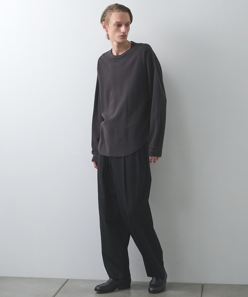 markaware(マーカウェア)の「【markaware/marka】オーガニックコットンヘンプメッシュニット / クルーネックL/S Tee/CREW NECK L/S TEE(Tシャツ/カットソー・メンズ・チャコールグレー/ブラック/ホワイト・1/2)」の6枚目の写真