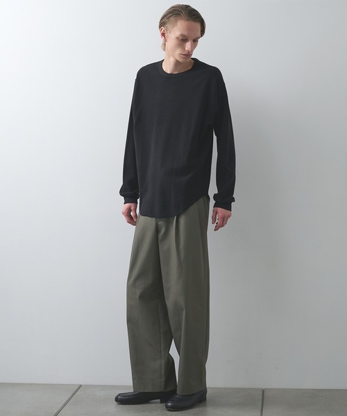 markaware(マーカウェア)の「【markaware/marka】オーガニックコットンヘンプメッシュニット / クルーネックL/S Tee/CREW NECK L/S TEE(Tシャツ/カットソー・メンズ・チャコールグレー/ブラック/ホワイト・1/2)」の9枚目の写真