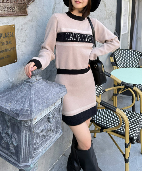 ROYAL PARTY(ロイヤルパーティー)の「アソートジャガードニットミニスカート(スカート・レディース・ブラック/その他/ベージュ・FREE)」の1枚目の写真