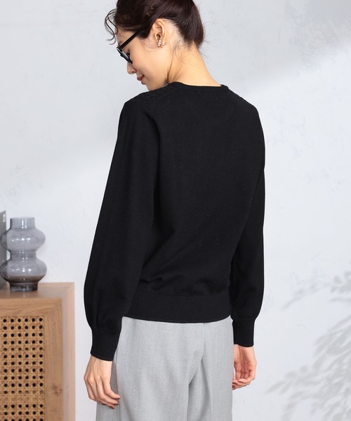 GALLORIA（ギャローリア）の「ラメ地柄ハイネックニット（ニット/セーター・レディース・ブラック/ライトグレー/ピンク・S/M/LL/L）」の6枚目の写真