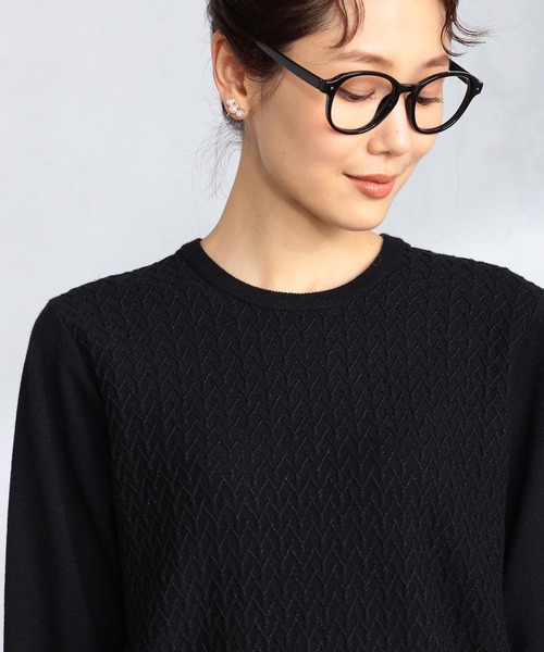 GALLORIA（ギャローリア）の「ラメ地柄ハイネックニット（ニット/セーター・レディース・ブラック/ライトグレー/ピンク・S/M/LL/L）」の7枚目の写真