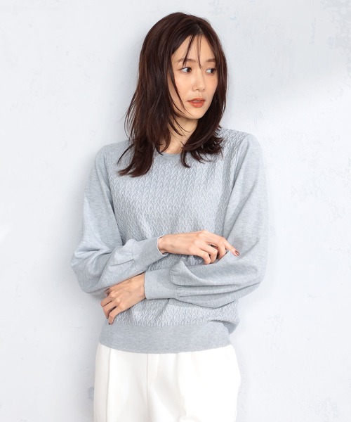 GALLORIA（ギャローリア）の「ラメ地柄ハイネックニット（ニット/セーター・レディース・ブラック/ライトグレー/ピンク・S/M/LL/L）」の10枚目の写真