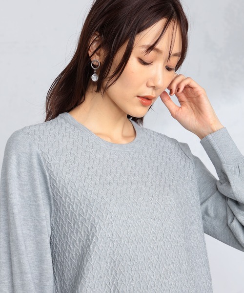 GALLORIA（ギャローリア）の「ラメ地柄ハイネックニット（ニット/セーター・レディース・ブラック/ライトグレー/ピンク・S/M/LL/L）」の13枚目の写真