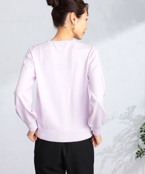 GALLORIA（ギャローリア）の「ラメ地柄ハイネックニット（ニット/セーター・レディース・ブラック/ライトグレー/ピンク・S/M/LL/L）」の15枚目の写真