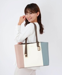 大容量トリコロールカラートートバッグ