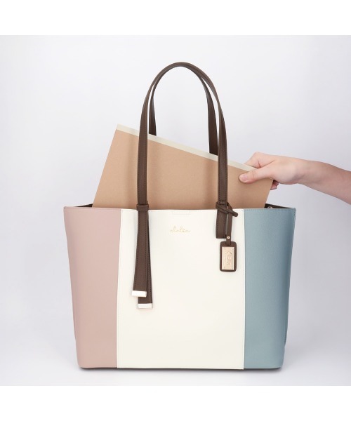 Clelia（クレリア）の「大容量トリコロールカラートートバッグ（トートバッグ・レディース・ピンク系その他/ブルー系その他3/ブルー系その他2/ブラウン系その他/桜/ブルー系その他・ONE SIZE）」の14枚目の写真