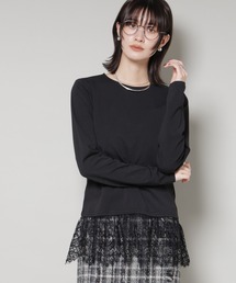 NANO universe | 裾レースドッキングロングTシャツ(Tシャツ/カットソー)