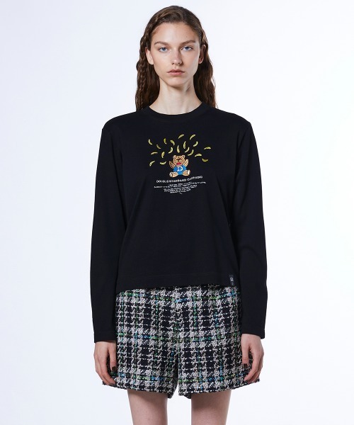 DOUBLE STANDARD CLOTHING(ダブルスタンダードクロージング)の「バナナベア フライスロンT(Tシャツ/カットソー・レディース・ブラック/オフホワイト・FREE)」の2枚目の写真