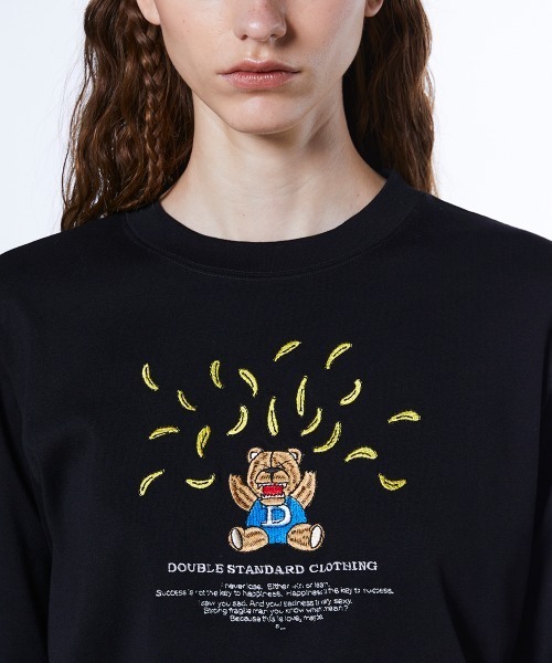 DOUBLE STANDARD CLOTHING(ダブルスタンダードクロージング)の「バナナベア フライスロンT(Tシャツ/カットソー・レディース・ブラック/オフホワイト・FREE)」の7枚目の写真