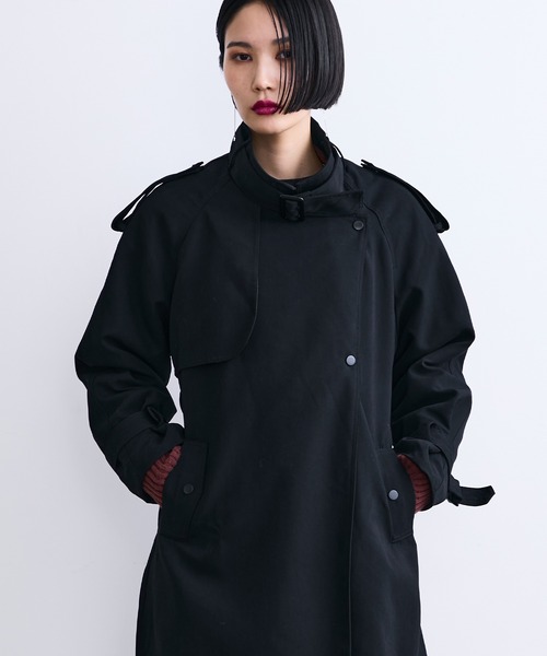 MONOe（モノエ）の「ベルト付き ロング トレンチコート レディース アウター きれいめ 通勤 オフィス（トレンチコート・レディース・グレー/ブラック/ベージュ・FREE）」の12枚目の写真