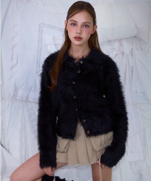 ROSEFRANTZ（ロゼフランツ）の「Fur Collar Button Cardigan [Black]（カーディガン/ボレロ・レディース・ブラック・FREE）」の10枚目の写真