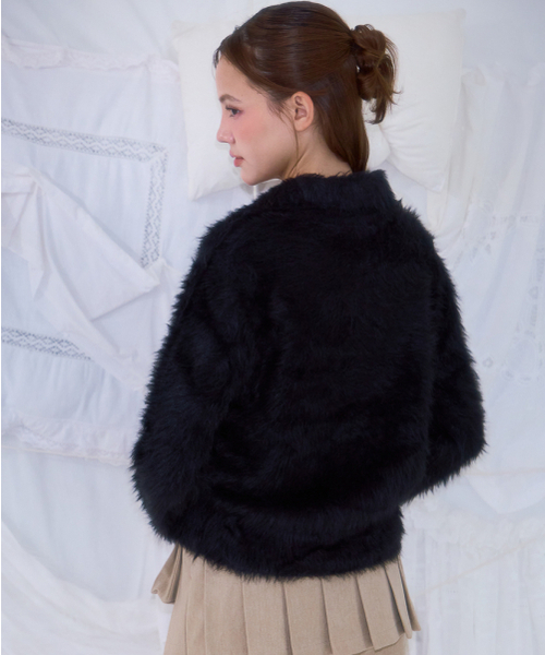 ROSEFRANTZ（ロゼフランツ）の「Fur Collar Button Cardigan [Black]（カーディガン/ボレロ・レディース・ブラック・FREE）」の12枚目の写真