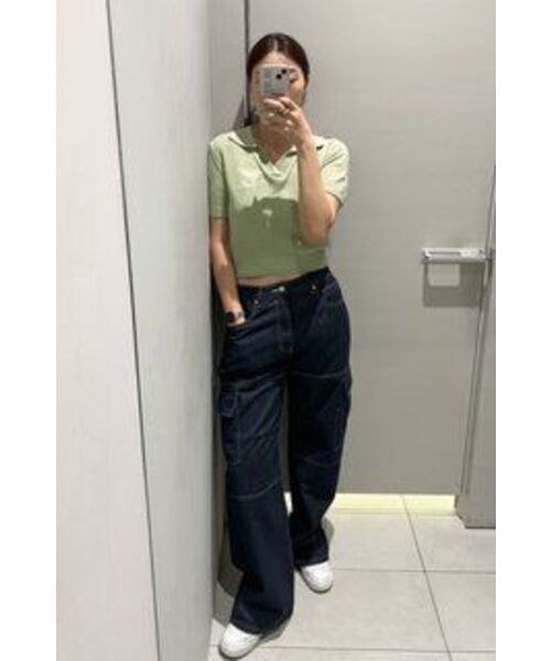 INSILENCE WOMEN(インサイレンスウーマン)の「オープンカラー ハーフニット GREEN(ニット/セーター・レディース・その他・MEDIUM/SMALL)」の3枚目の写真
