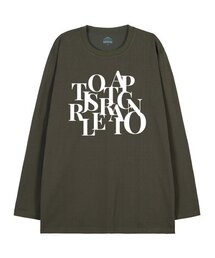 ビッグロゴオーバーサイズロングスリーブTシャツ_カーキ