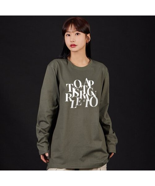 ASTRAL PROJECTION（アストラルプロジェクション）の「ビッグロゴオーバーサイズロングスリーブTシャツ_カーキ（Tシャツ/カットソー・メンズ・その他・LARGE/MEDIUM/X-LARGE/XX-LARGE）」の3枚目の写真