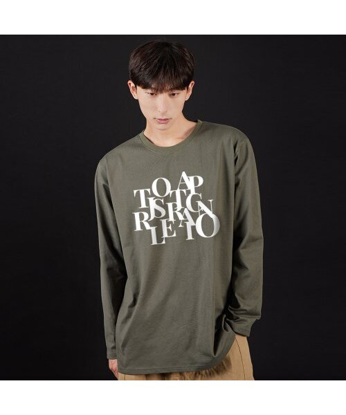 ASTRAL PROJECTION（アストラルプロジェクション）の「ビッグロゴオーバーサイズロングスリーブTシャツ_カーキ（Tシャツ/カットソー・メンズ・その他・LARGE/MEDIUM/X-LARGE/XX-LARGE）」の4枚目の写真