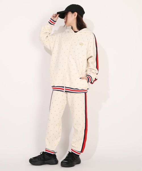 BABYDOLL(ベビードール)の「親子お揃い スパークルラインジップパーカー 1186A (ボトムス別売)(パーカー・レディース・オフホワイト/ネイビー/グリーン・ユニセックスM/ユニセックスL/ユニセックスXL/ユニセックスS)」の8枚目の写真