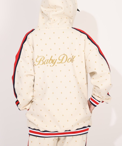 BABYDOLL(ベビードール)の「親子お揃い スパークルラインジップパーカー 1186A (ボトムス別売)(パーカー・レディース・オフホワイト/ネイビー/グリーン・ユニセックスM/ユニセックスL/ユニセックスXL/ユニセックスS)」の13枚目の写真
