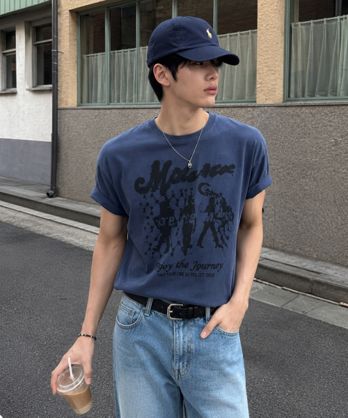 MOZMOZ(モズモズ)の「ウォーキングモズ オーバーサイズ ピグメント 半袖Tシャツ ブルー(Tシャツ/カットソー・レディース・その他・M/XL/XXL)」の11枚目の写真
