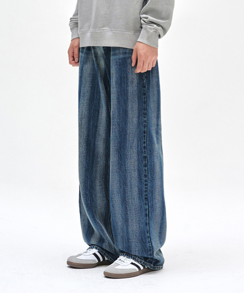 DECET(デケト)の「Stripe Bleach Wide Jeans DCPT049BlueB(デニムパンツ・レディース・その他・26/28/30/32/34)」の10枚目の写真