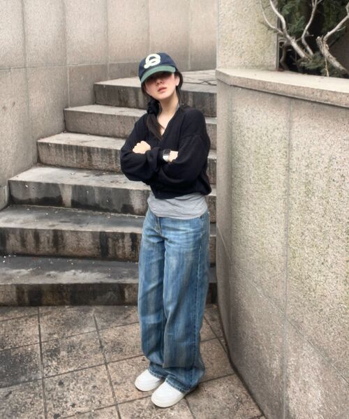 DECET(デケト)の「Stripe Bleach Wide Jeans DCPT049BlueB(デニムパンツ・レディース・その他・26/28/30/32/34)」の5枚目の写真