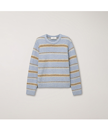 DUNST FOR MEN（ダンストフォーメン）の「STRIPED HAIRY SWEATER_UNISEX_UDSW5D129_SOFT BLUE BROWN（ニット/セーター）」