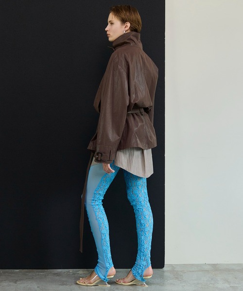 MAISON SPECIAL（メゾンスペシャル）の「Short Trench Coat/ショートトレンチコート（トレンチコート・レディース・ブラウン/マルチ/アイボリー・FREE）」の4枚目の写真