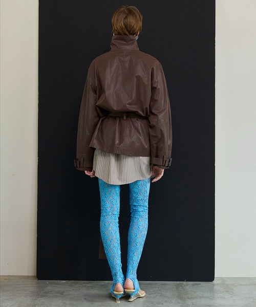 MAISON SPECIAL（メゾンスペシャル）の「Short Trench Coat/ショートトレンチコート（トレンチコート・レディース・ブラウン/マルチ/アイボリー・FREE）」の5枚目の写真