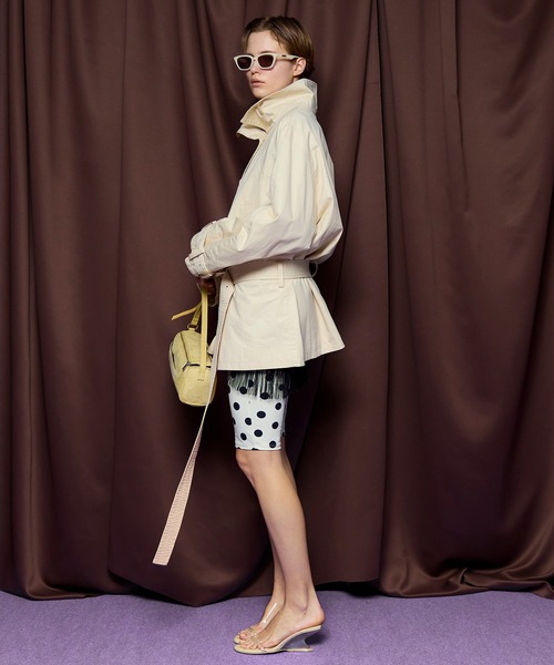 MAISON SPECIAL（メゾンスペシャル）の「Short Trench Coat/ショートトレンチコート（トレンチコート・レディース・ブラウン/マルチ/アイボリー・FREE）」の10枚目の写真