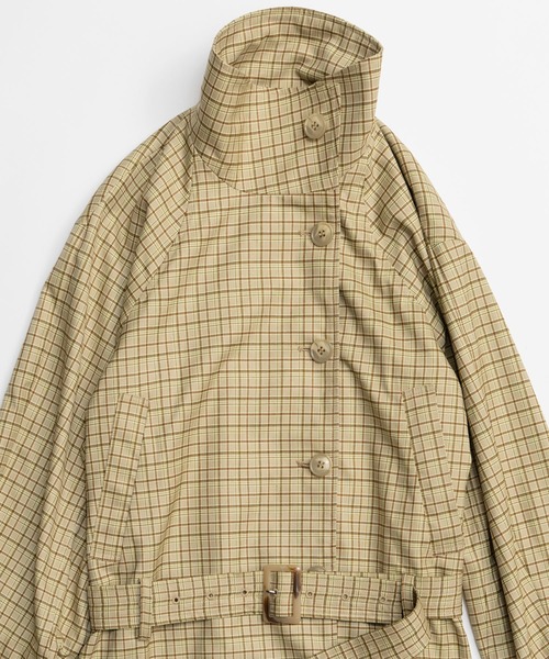 MAISON SPECIAL（メゾンスペシャル）の「Short Trench Coat/ショートトレンチコート（トレンチコート・レディース・ブラウン/マルチ/アイボリー・FREE）」の21枚目の写真