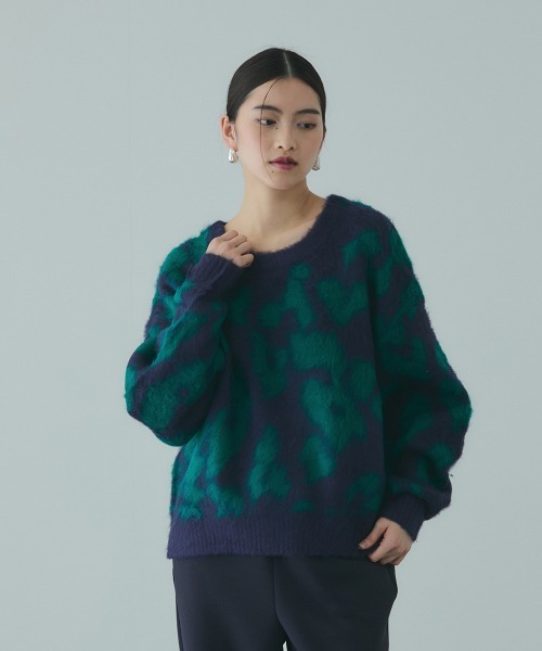 セール】レオパードJQDシャギーニットプルオーバー（ニット/セーター