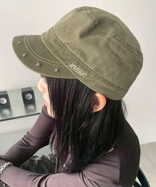 WEGO（ウィゴー）の「WEGO/スタッズワークキャップ（キャップ・レディース・カーキ/ブラック/ブラウン・FREE）」の3枚目の写真