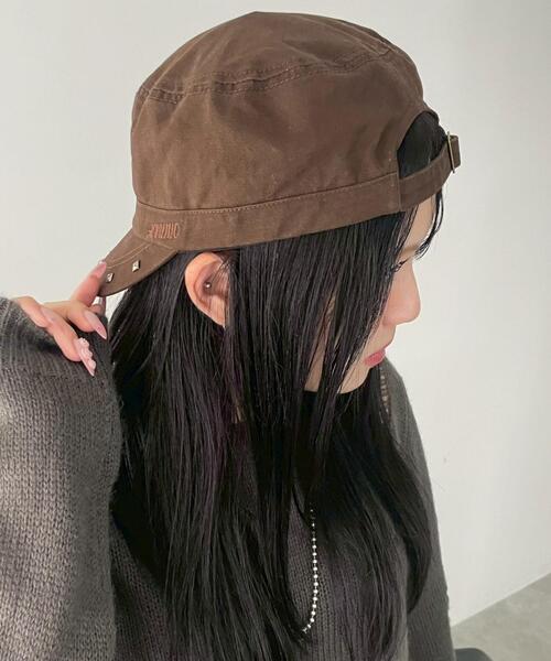 WEGO（ウィゴー）の「WEGO/スタッズワークキャップ（キャップ・レディース・カーキ/ブラック/ブラウン・FREE）」の4枚目の写真